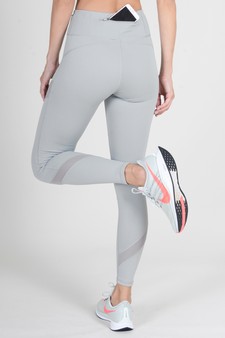 Women's Mesh-Panel Activewear Leggings with Zipper Pocket style 3