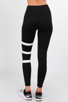Women's Active Varsity Striped Workout Leggings w/Pocket style 4