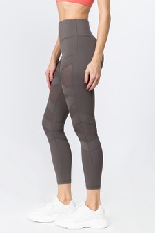 Women's Mesh Striped Single Pocket Activewear Leggings style 2