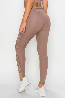 Women's Lace-Up Mesh Side Activewear Leggings style 3