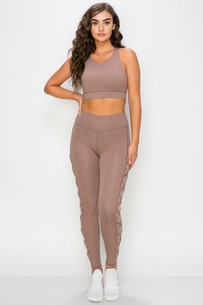 Women's Lace-Up Mesh Side Activewear Leggings style 5