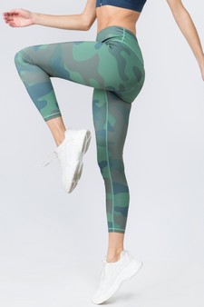 Women's High Rise Camouflage Activewear Leggings with Pocket style 4