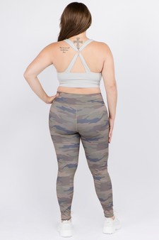 Women's High Rise Camouflage Activewear Leggings - Plus size Top: ACT648TP-XL style 4