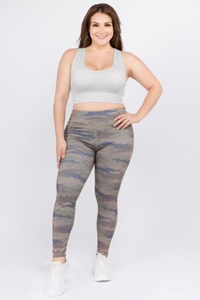 Women's High Rise Camouflage Activewear Leggings - Plus size Top: ACT648TP-XL style 5