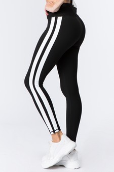 Women's V-Waistband Double Striped Activewear Leggings style 2