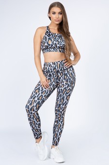 Women's Leopard Activewear Leggings - Bra: ACT645 - (Large only) style 4