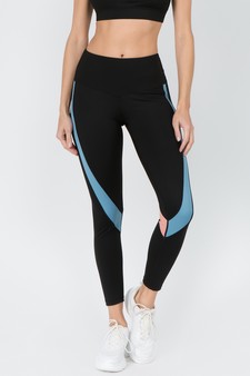 Women's Curve Striped Activewear Legging - TOP ACT643 style 2