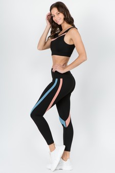 Women's Curve Striped Activewear Legging - TOP ACT643 style 5