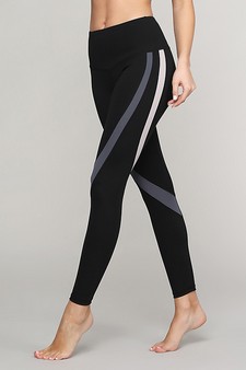 Women's Curve Striped Activewear Leggings - TOP ACT643 style 7