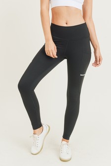 Women's Activewear Leggings w/ Reflective Stripes & Pockets style 3