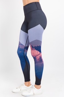 Women's Majestic Mountains Print Activewear Leggings style 3