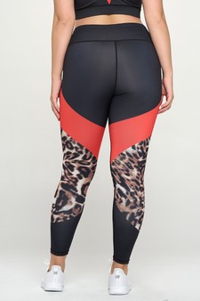Women's Colorblock Cheetah Print Activewear Leggings (XL only) style 3
