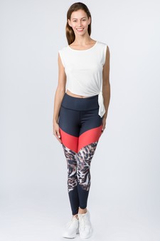 Women's Colorblock Cheetah Print Activewear Leggings style 3