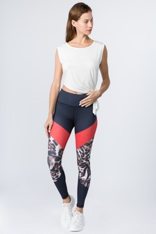 Women's Colorblock Cheetah Print Activewear Leggings style 4