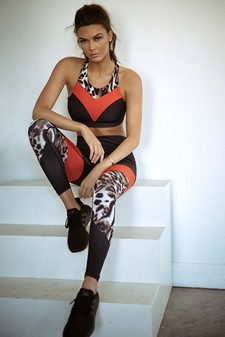 Women's Colorblock Cheetah Print Activewear Leggings style 6