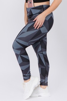 Women's High Rise Geo Print Activewear Leggings (XL only) style 2