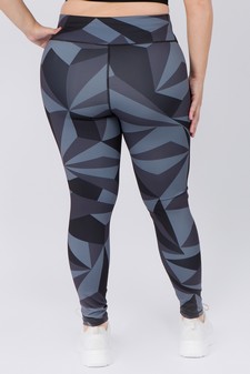 Women's High Rise Geo Print Activewear Leggings (XL only) style 3