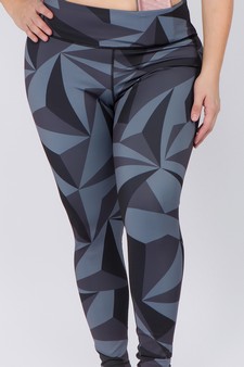 Women's High Rise Geo Print Activewear Leggings (XL only) style 5