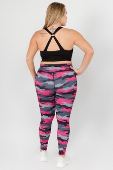 Women's Pink Camouflage Activewear Leggings (XL only) style 4