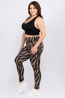 Women's Tiger Striped Activewear Leggings (XL only) style 2