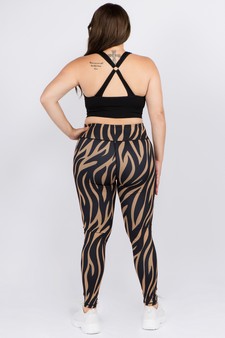Women's Tiger Striped Activewear Leggings (XL only) style 3