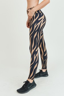 Women's Tiger Striped Activewear Leggings style 3