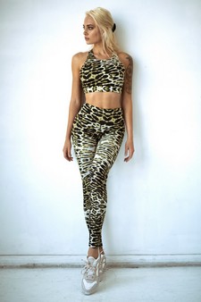 Women's Feline Leopard Activewear Leggings style 3