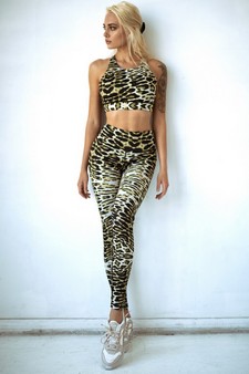 Women's Feline Leopard Activewear Leggings (Medium only) style 3