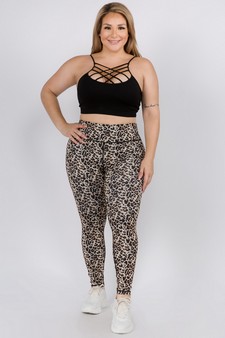 Women's Cheetah Print Activewear Leggings- Plus Size style 4
