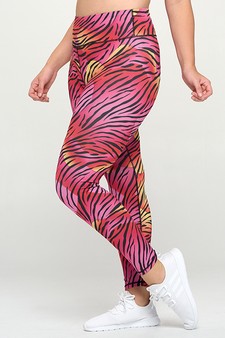 Women’s Peachy Zebra Print Activewear Leggings style 2