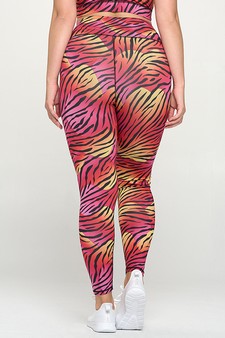 Women’s Peachy Zebra Print Activewear Leggings style 3