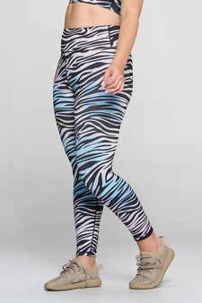 Women’s The Tie Dye Zebra Print Activewear Leggings style 2