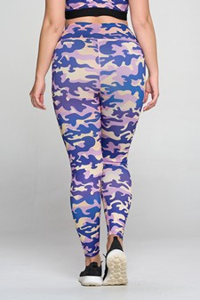 Women's Purple Camouflage Activewear Leggings style 3