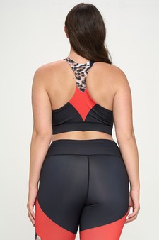 Women's Leopard Colorblock Activewear Sports Bra style 3