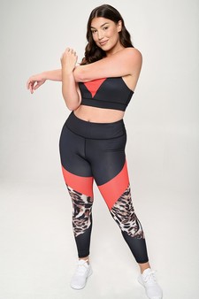 Women's Leopard Colorblock Activewear Sports Bra style 6