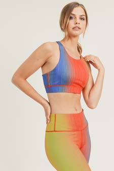 Women's Active Ombre Color Print Sports Bra style 3