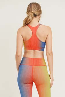 Women's Active Ombre Color Print Sports Bra style 6