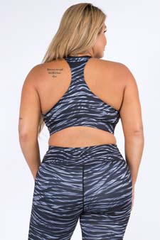 Women's Zebra Print Activewear Sports Bra style 3
