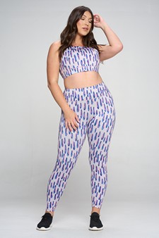Women's Spotted Abstract Print Activewear Set style 4