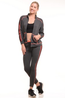 Women Side Colored Mesh Active Wear Pants style 4