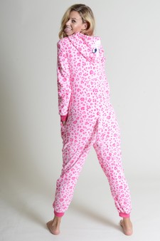 Plush Pink Leopard Animal Onesie Pajama Costume style 5