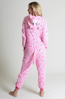 Plush Pink Leopard Animal Onesie Pajama Costume style 6