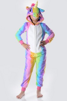 Kid's Rainbow Stripe Unicorn Onesie style 3