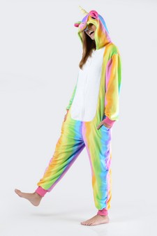 Women's Rainbow Stripe Unicorn Onesie style 4
