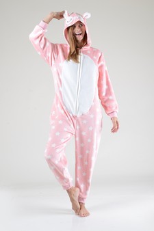 Plush Llama Star Print Animal Onesie Pajama style 2