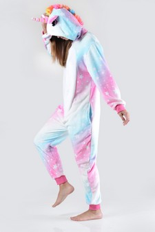 Women's Pink And Blue Star Unicorn Onesie Pajama style 5