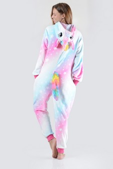 Women's Pink And Blue Star Unicorn Onesie Pajama style 7