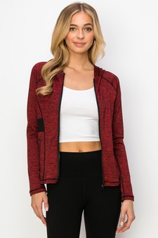 Women's Active Wear Zip Up Jacket With Hoodie style 5