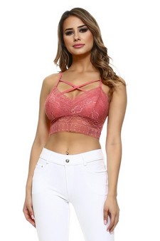 Lace Bralette with Front X Detail style 4