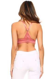 Lady's Supersoft Lace Triangle Bralette w/Spaghetti Detail style 3